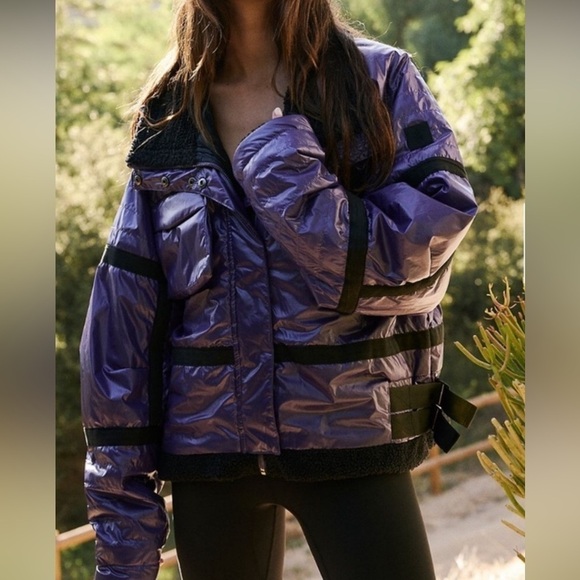 NWOT  Free People Vagabond Fleece Bomber Jacket Size XS - Picture 3 of 6